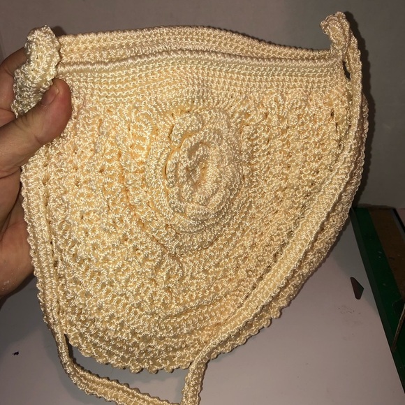 Handcrafted crocheted Shoulder Bag , perfect bag for the summer. Preloved - Picture 2 of 5